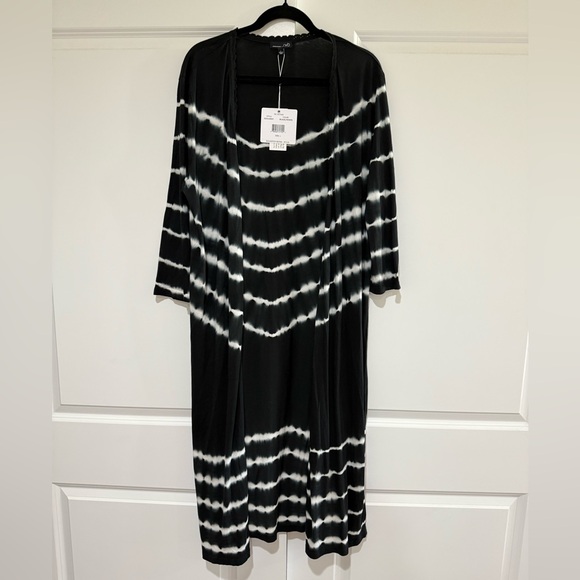NWT Tie dye cardigan duster open front lace trim long sleeve jacket L - Picture 1 of 6